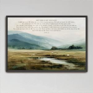 The lord is my shepherd Psalm 23 canvas art pasture sheep
